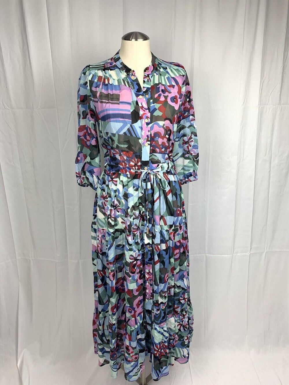 Suncoo Paris Floral Button Up Maxi Dress T0 Size 0 Feminine Boho